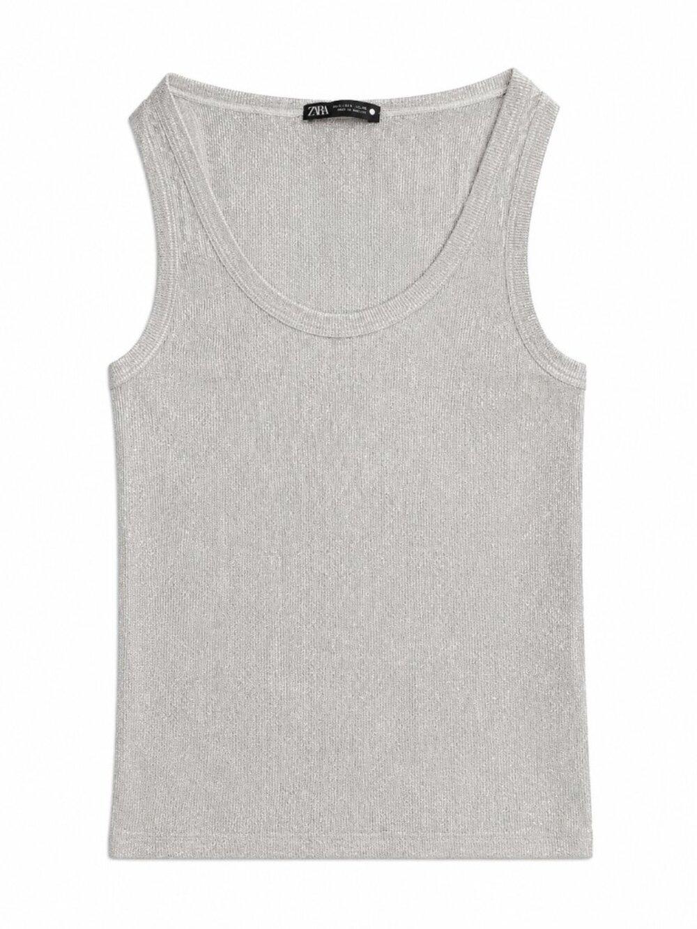 Zara Metallic Ribbed Tank Top - Size S